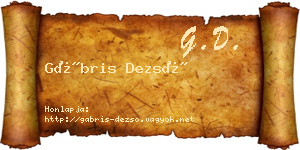 Gábris Dezső névjegykártya