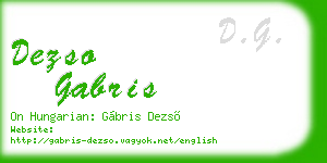 dezso gabris business card